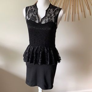 Black Lace & Peplum LBD